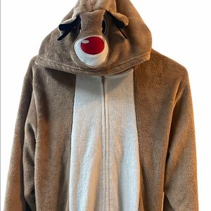Rudolph One Piece Pajamas-No Feet-Medium